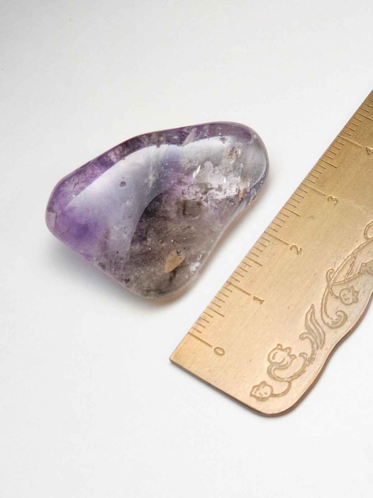 Polished Brandberg Smoky Amethyst Quartz 36mm 12g