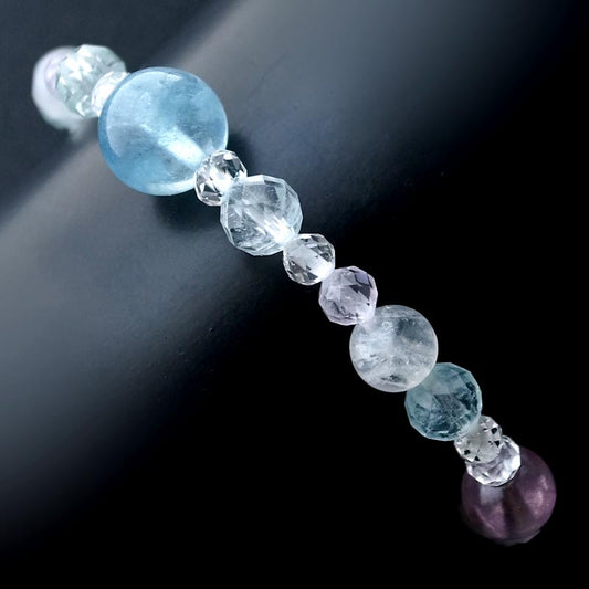 アクアマリン レインボームーンストーン ブレスレット - メルデトワール