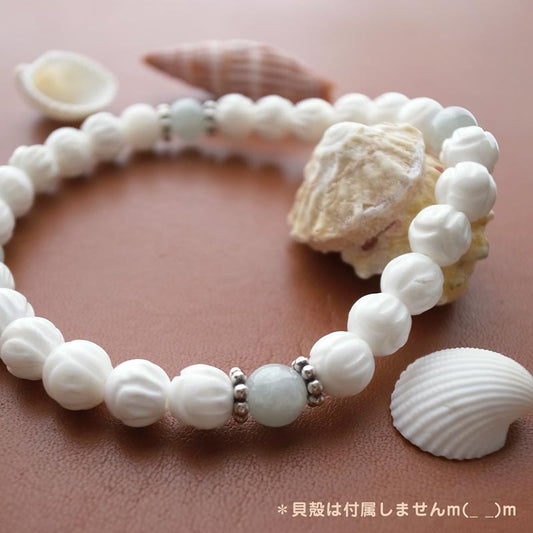 本翡翠 扇貝 ブレスレット 扇貝の腕輪