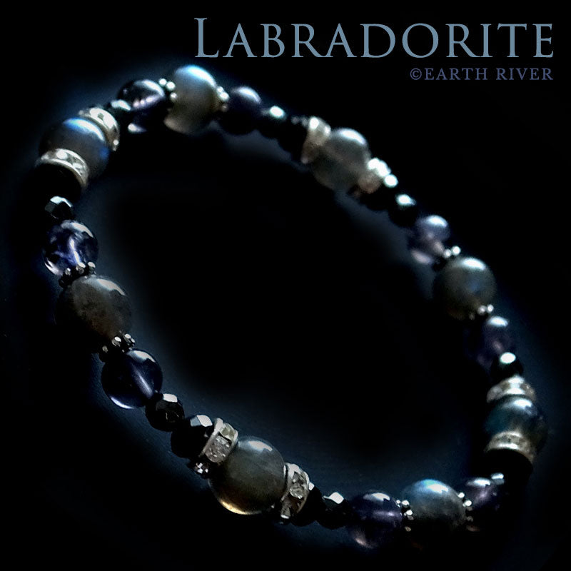 ラブラドライト ブラックスピネル ブレスレット 宇宙の腕輪