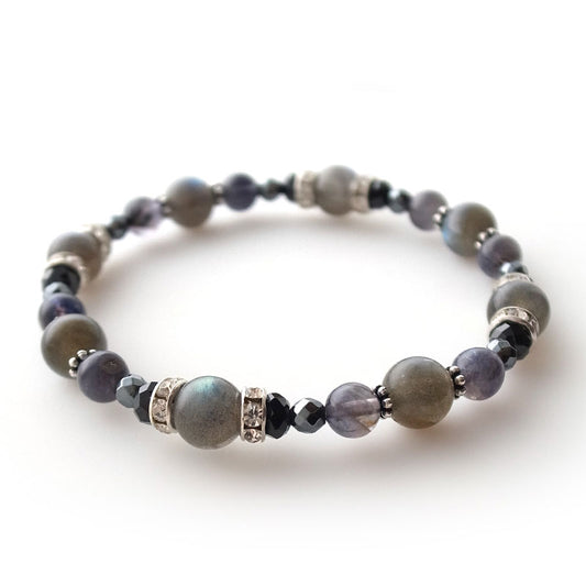 ラブラドライト ブラックスピネル ブレスレット 宇宙の腕輪