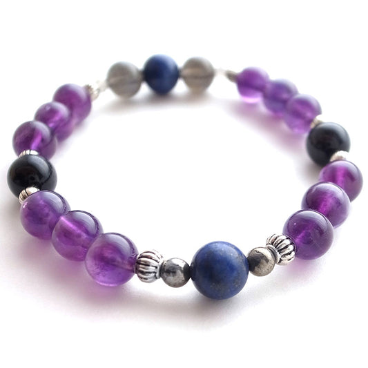 ラピスラズリ アメジスト ブレスレット 天空の瞳