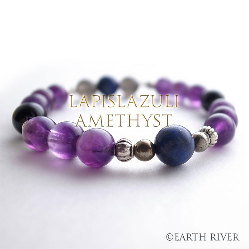 ラピスラズリ アメジスト ブレスレット 天空の瞳