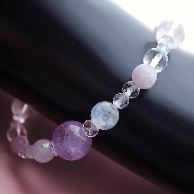 ラベンダーアメジスト レインボームーンストーン ブレスレット - Freude