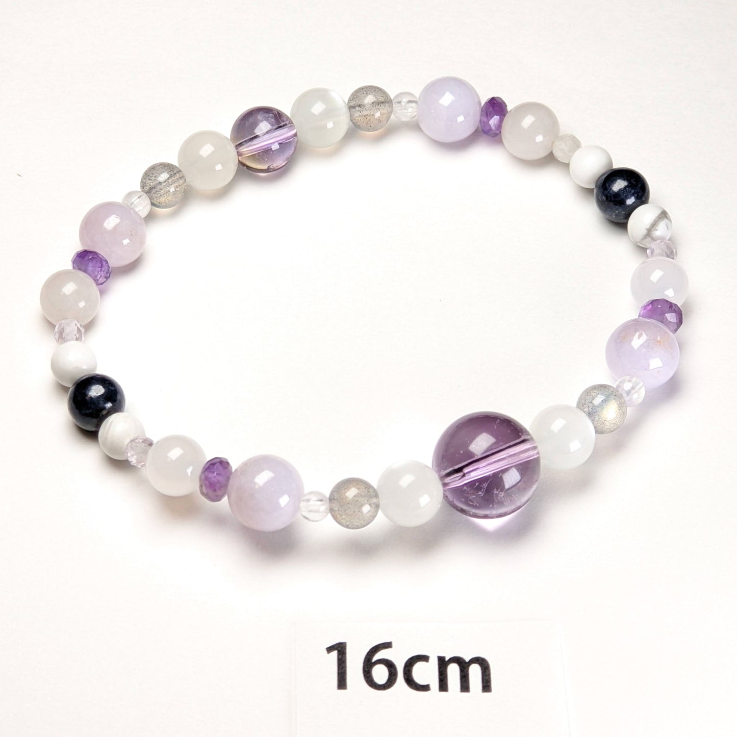 ムーンストーン アメジスト ブレスレット - 月虹の腕輪