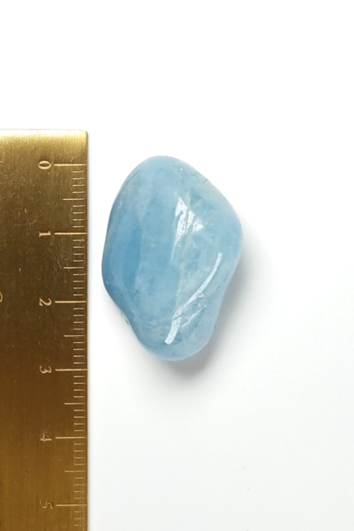 Pale Blue Aquamarine Polished Pebble from Brazil 29mm 11g