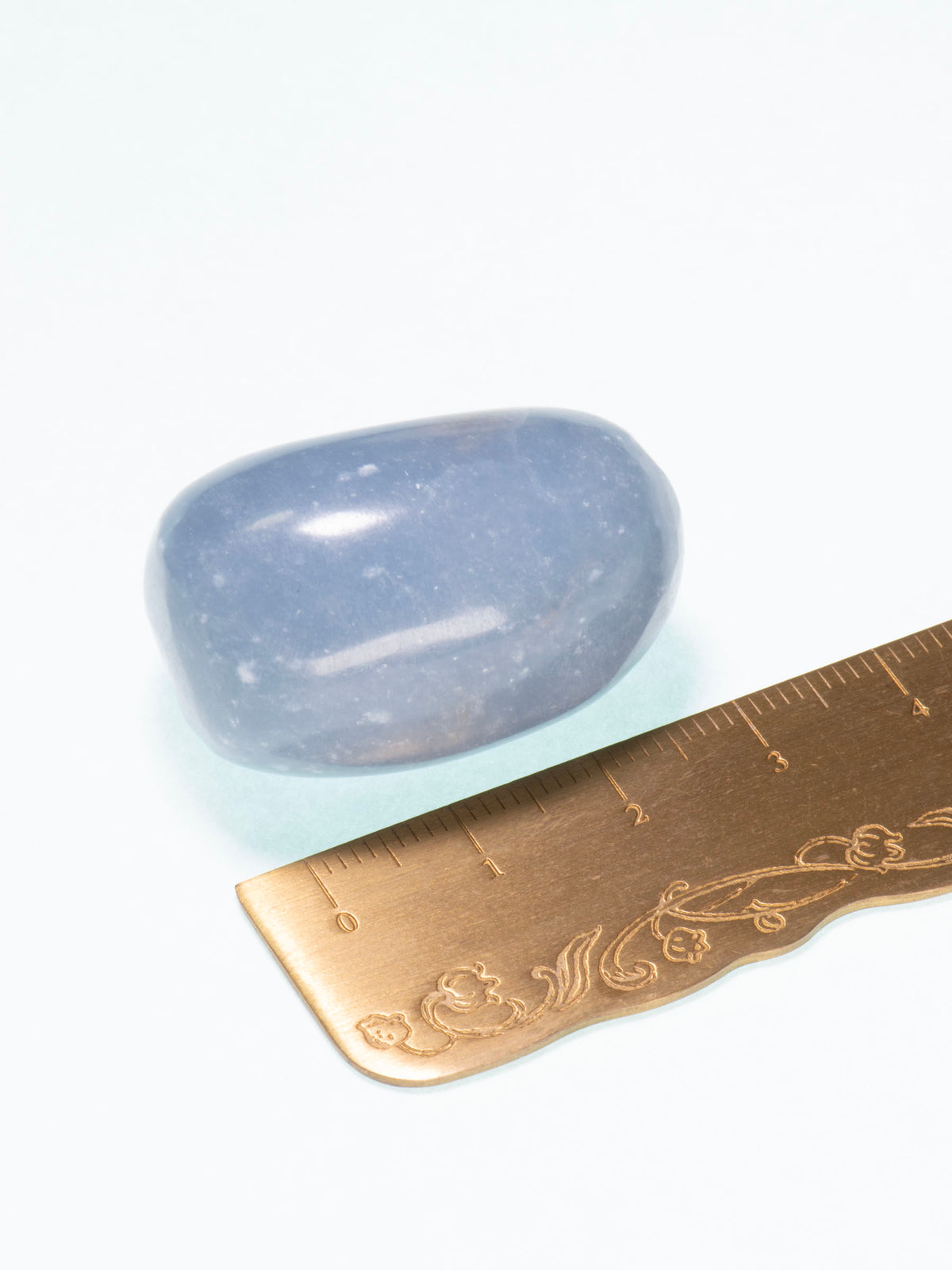 Blue Anhydrite Polished Pebble - Peru 33mm 35g