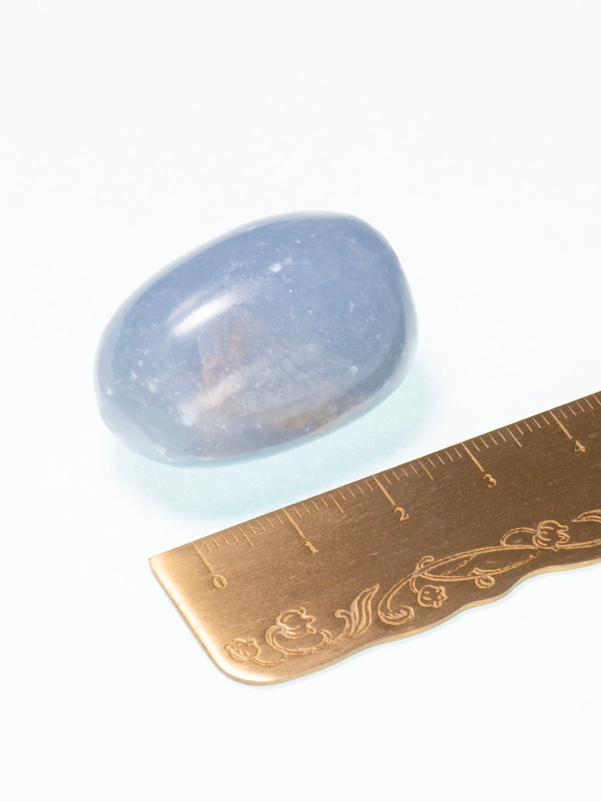 Blue Anhydrite Polished Pebble - Peru 33mm 35g