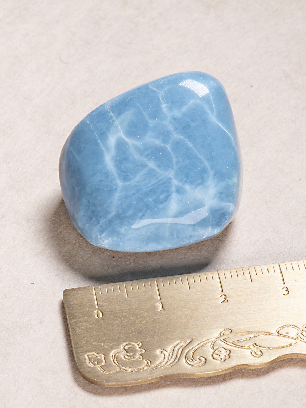 Ripple-Pattern Owyhee Blue Opal Pebble 31mm 20g