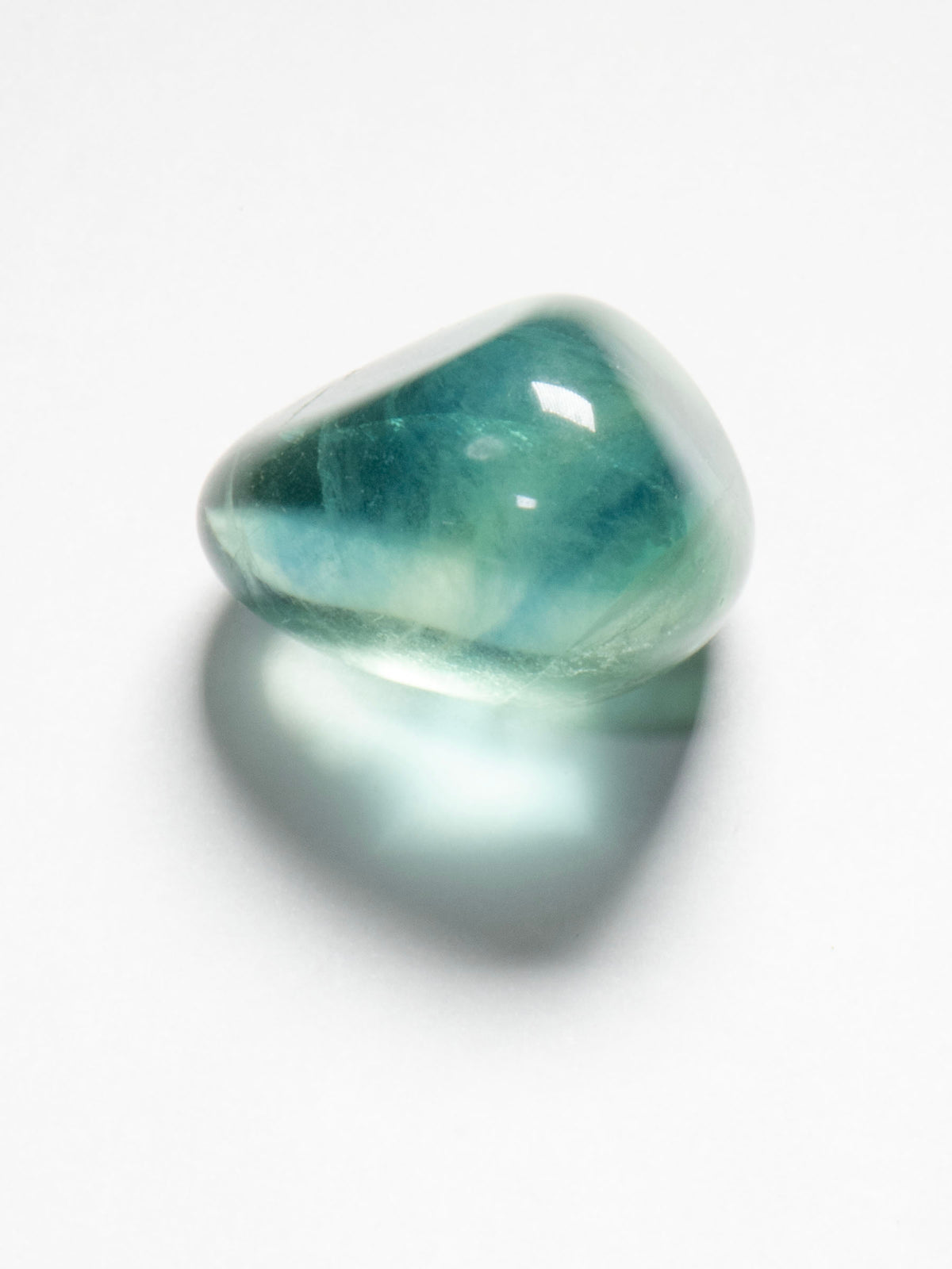 Pale Aqua Fluorite Polished Pebble from Namibia 25mm 17g