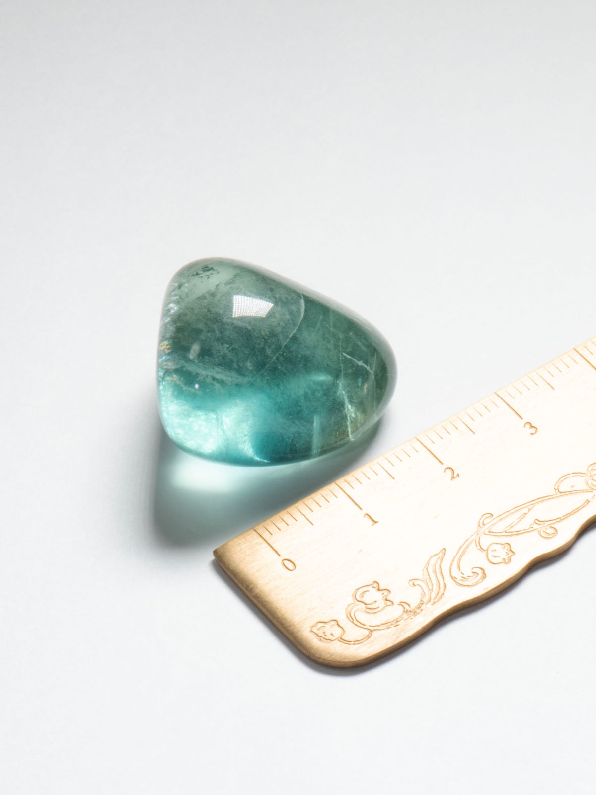 Pale Aqua Fluorite Polished Pebble from Namibia 25mm 17g