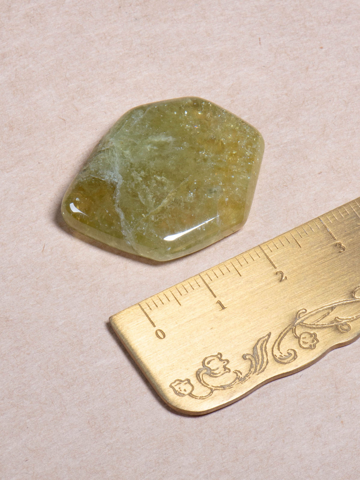 Olive-Green Grossular Garnet Polished Slab 32mm 11g
