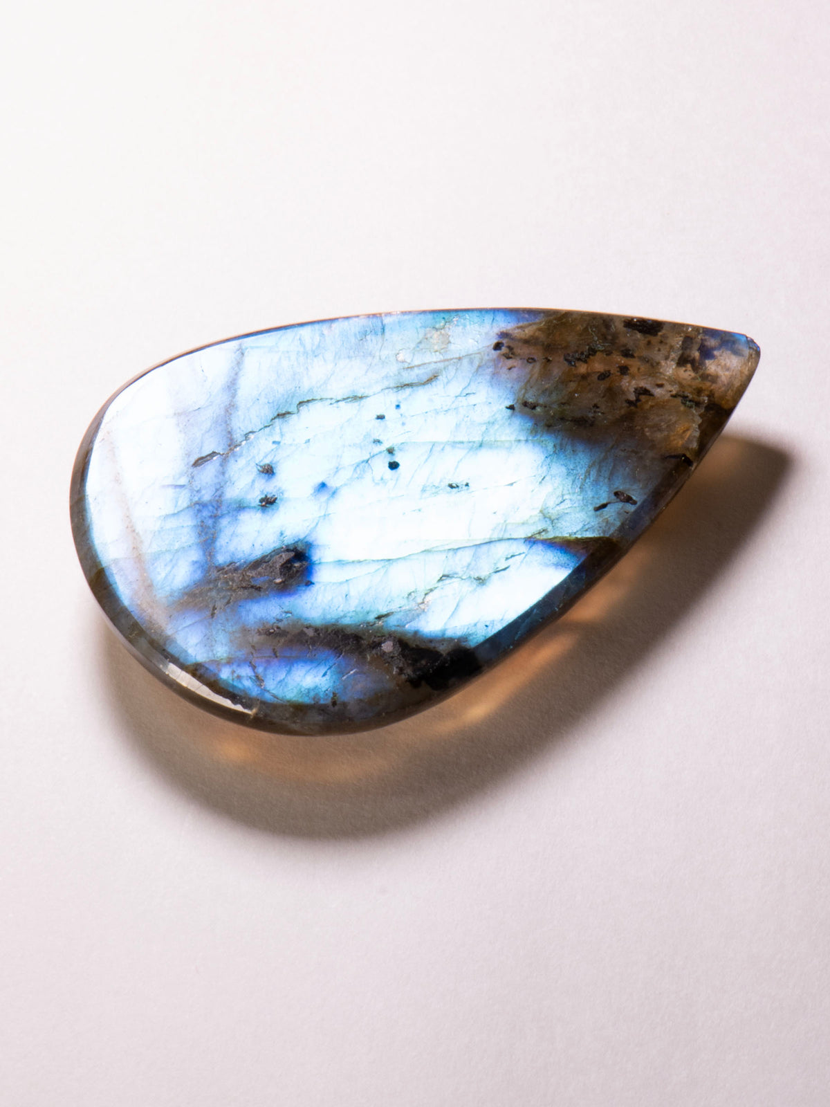 Aurora-Blue Polished Labradorite from Madagascar 51mm 21g