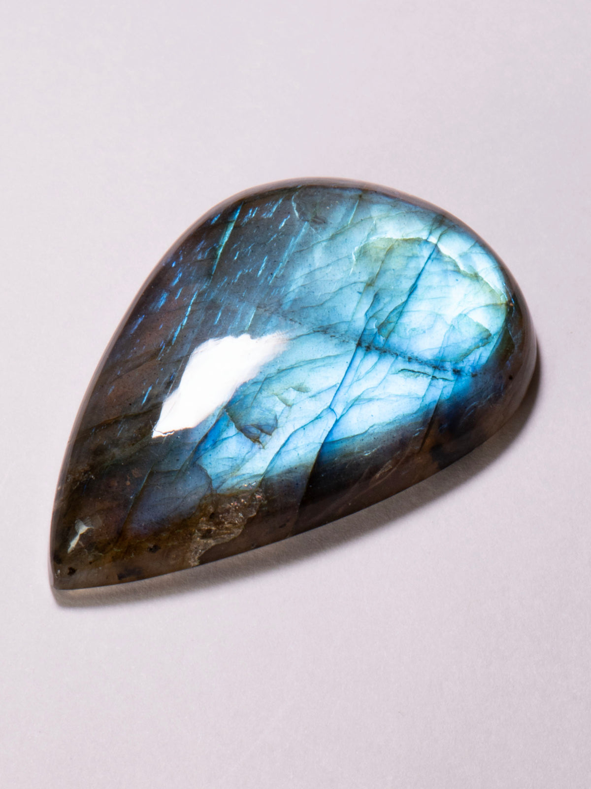 Aurora-Blue Polished Labradorite from Madagascar 51mm 21g
