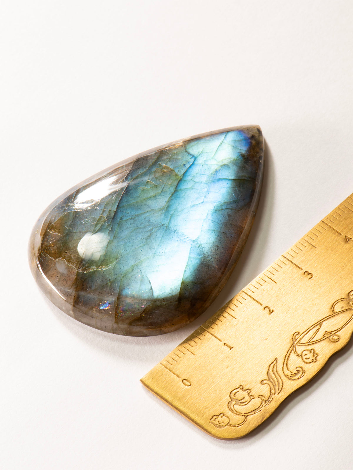 Aurora-Blue Polished Labradorite from Madagascar 51mm 21g