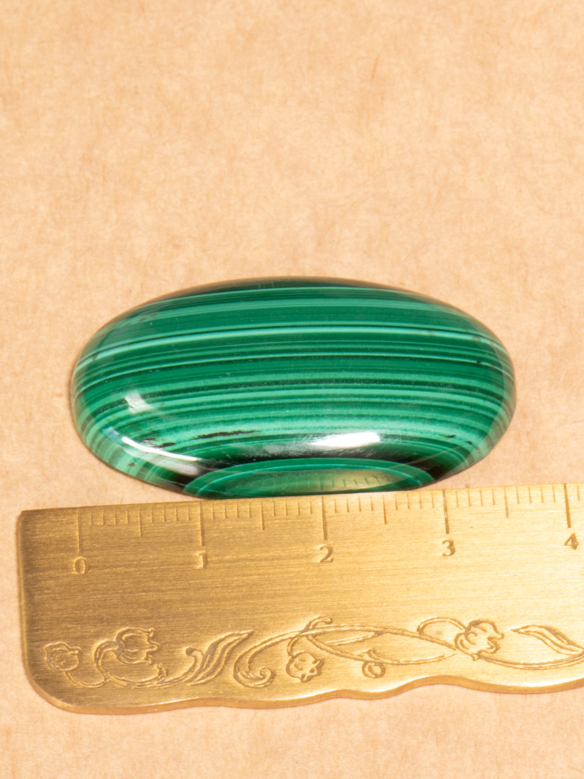 Vivid Green Banded Malachite - Congo 36mm 15g