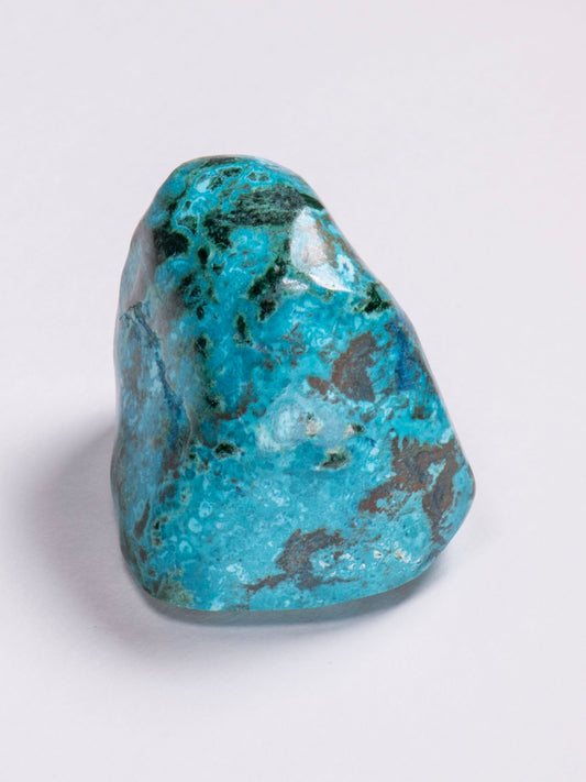 Vivid Blue-Green Peruvian Shattuckite Pebble 33mm 21g