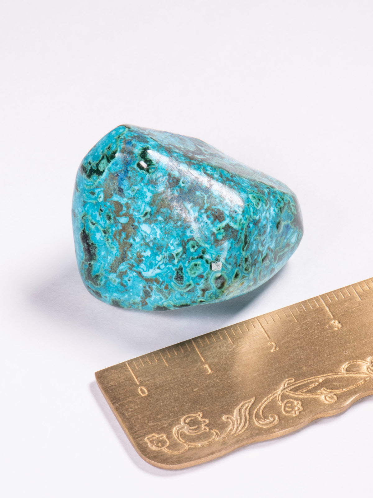 Vivid Blue-Green Peruvian Shattuckite Pebble 33mm 21g