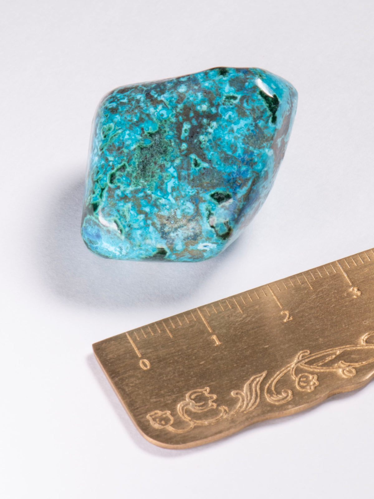 Vivid Blue-Green Peruvian Shattuckite Pebble 33mm 21g