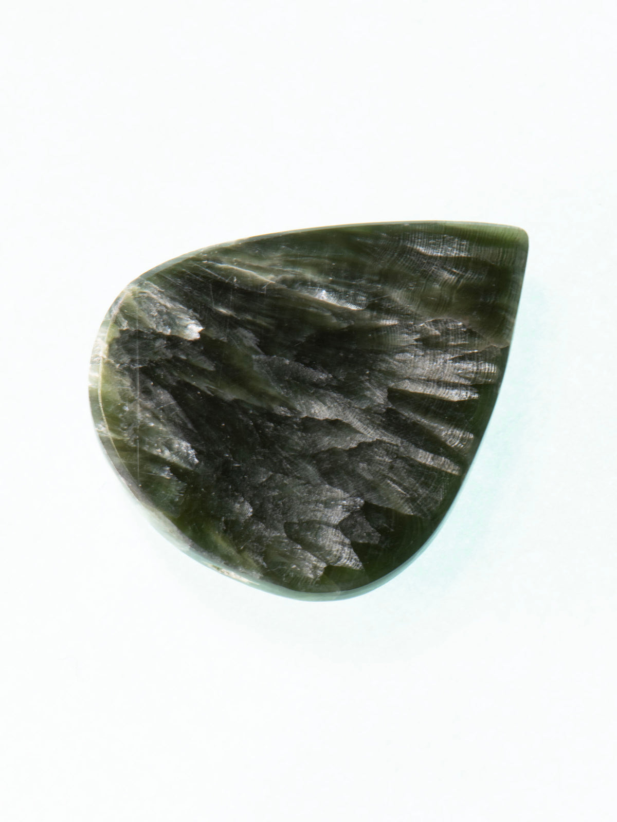 Seraphinite Feathered Teardrop Cabochon 38mm 10g