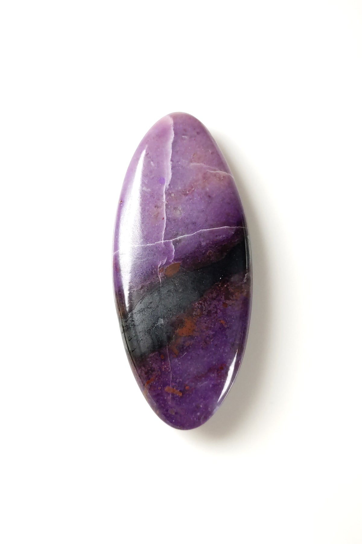 Hand-Polished Sugilite with a Dark Central Band 45mm 11.8g