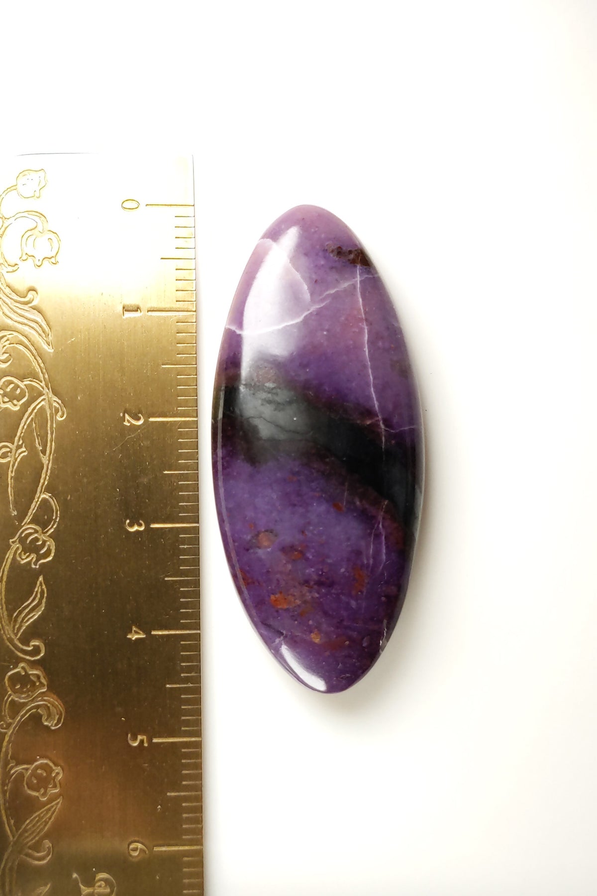 Hand-Polished Sugilite with a Dark Central Band 45mm 11.8g
