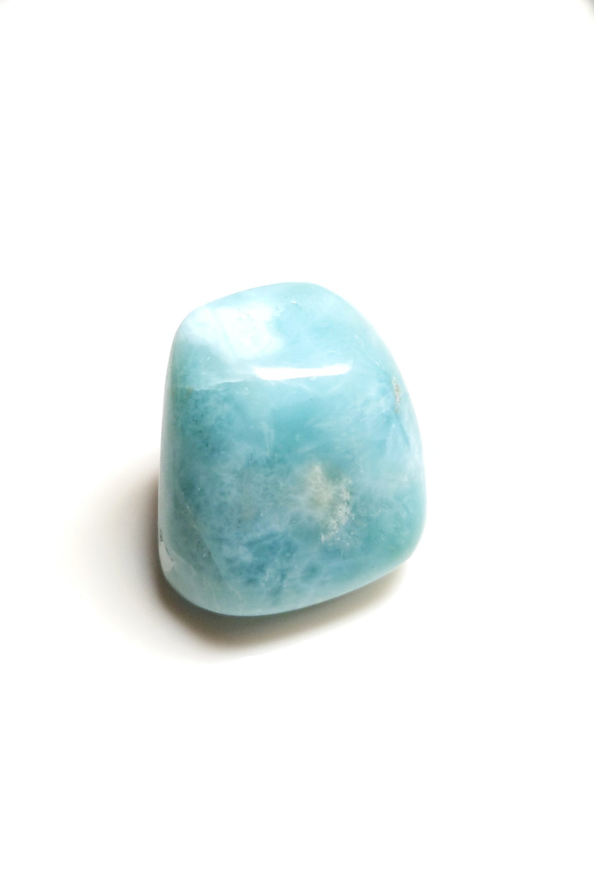 Polished Larimar with Gentle Water-Like Patterns 30mm 21g