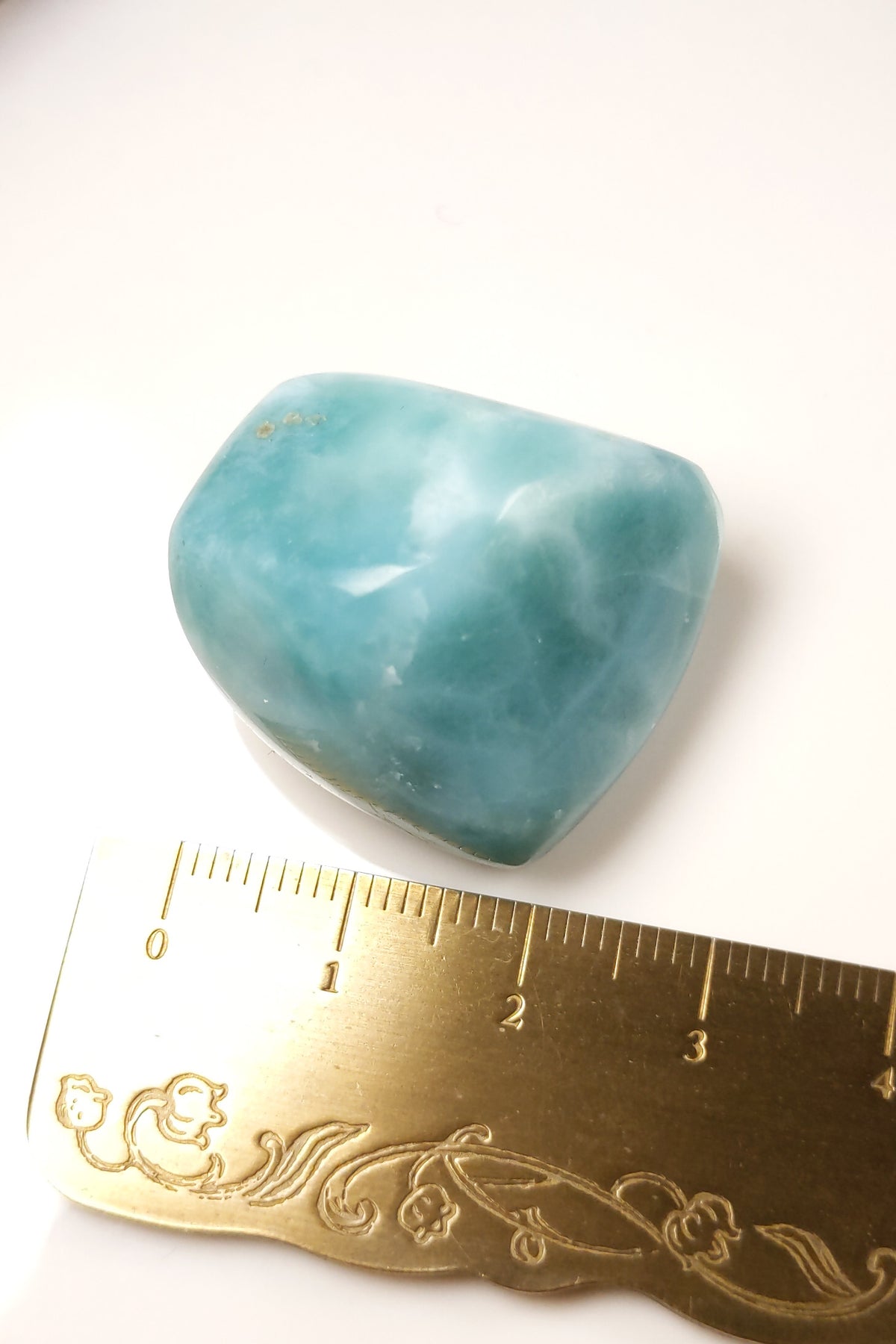 Polished Larimar with Gentle Water-Like Patterns 30mm 21g