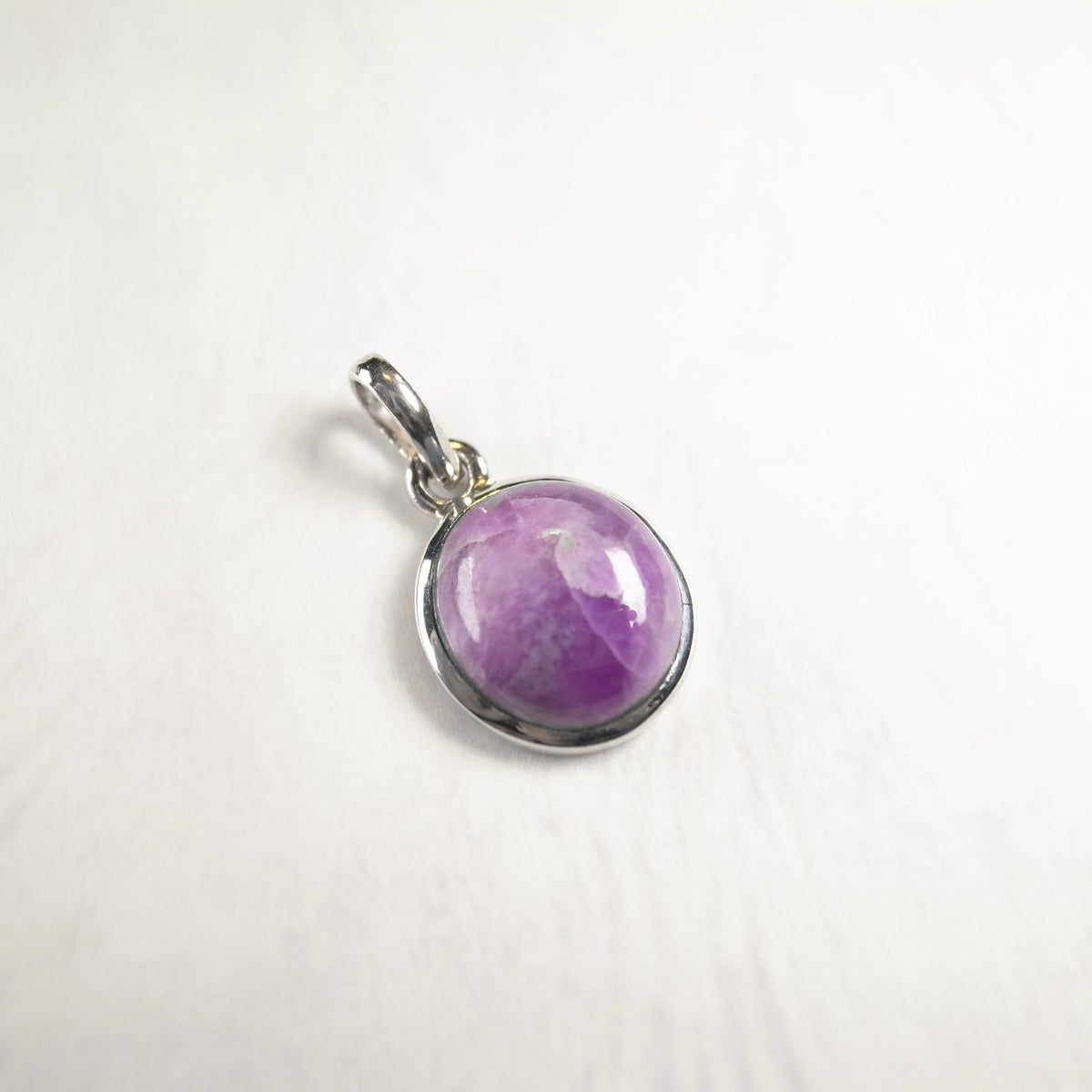 Purple Sugilite Silica Pendant in Sterling Silver 23mm 2.3g