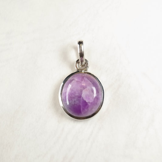 Purple Sugilite Silica Pendant in Sterling Silver 23mm 2.3g