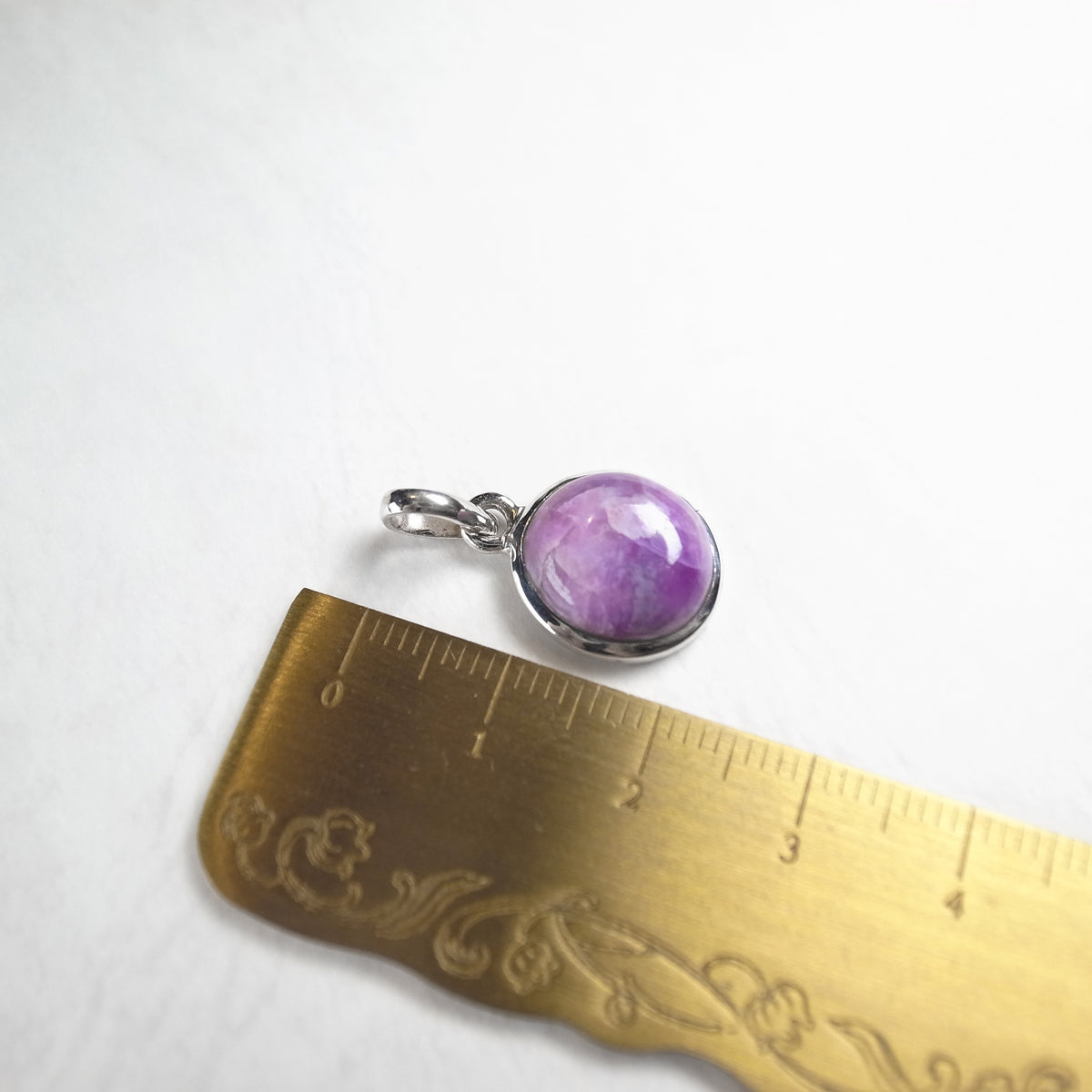 Purple Sugilite Silica Pendant in Sterling Silver 23mm 2.3g