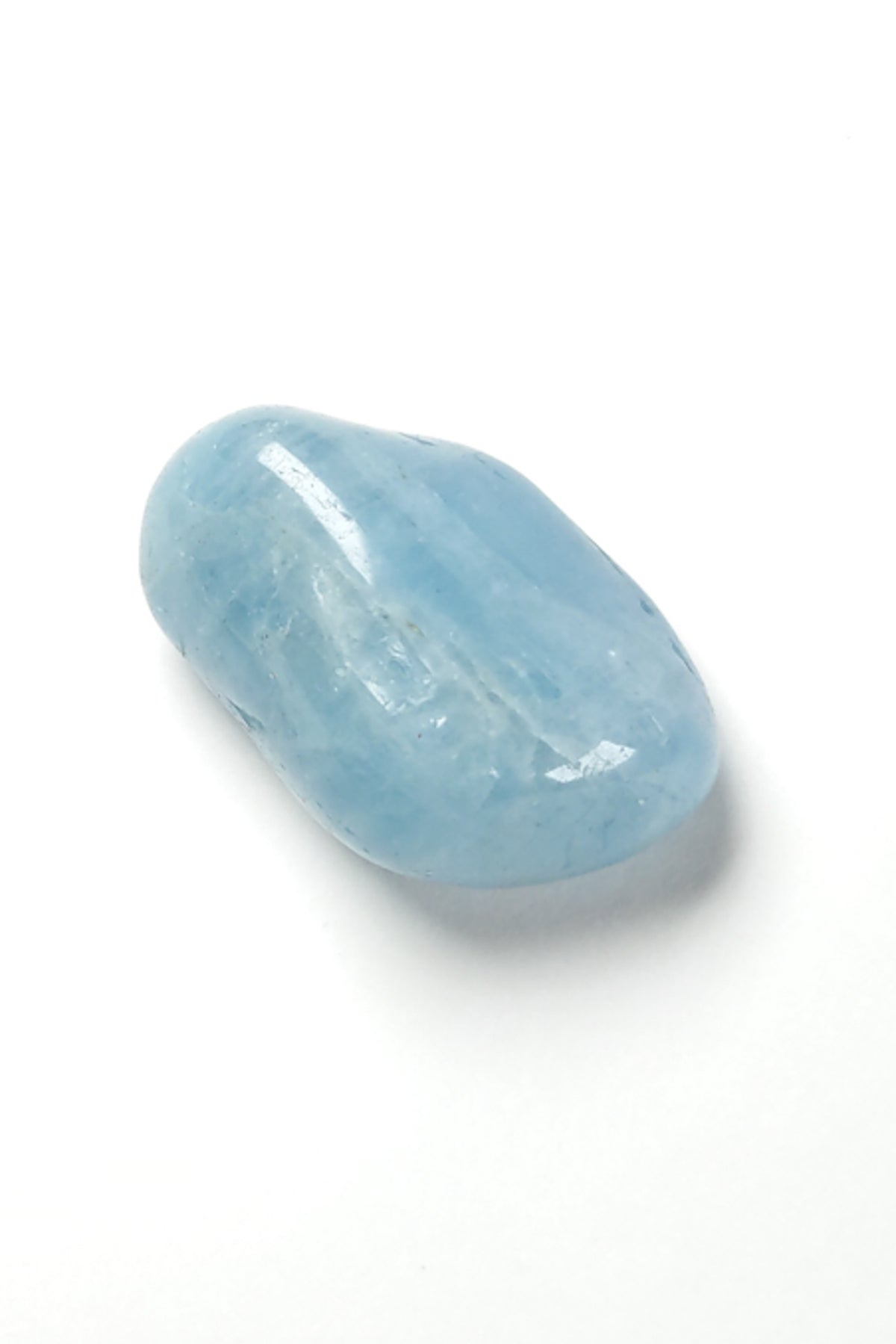 Pale Blue Aquamarine Polished Pebble from Brazil 29mm 11g