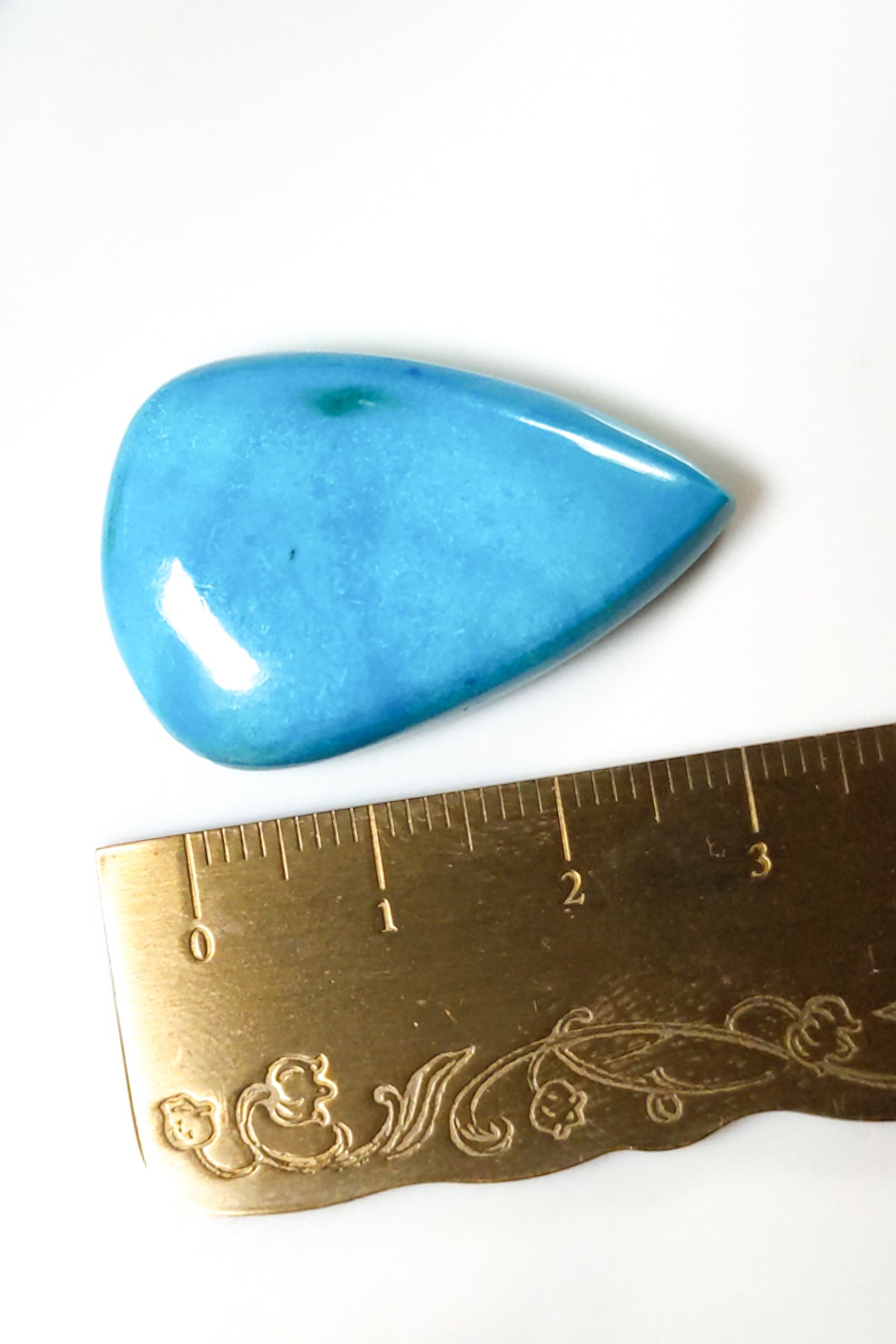 Chrysocolla Teardrop Cabochon from Peru 33mm 8.3g