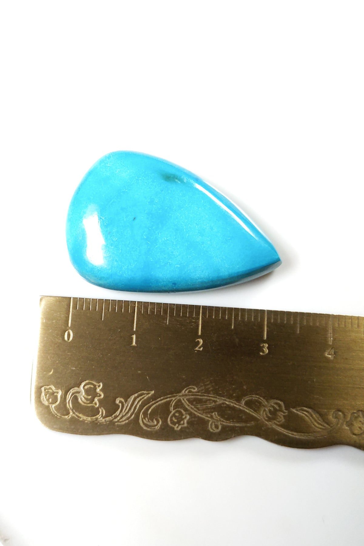 Chrysocolla Teardrop Cabochon from Peru 33mm 8.3g