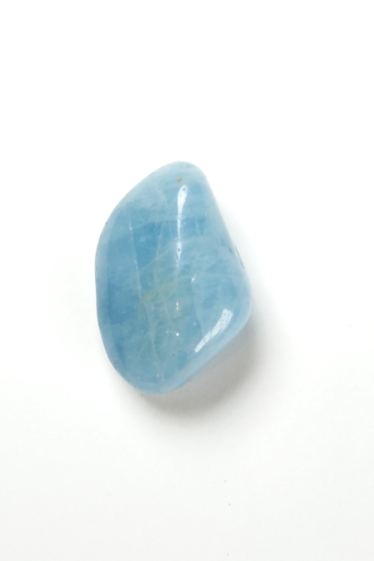 Pale Blue Aquamarine Polished Pebble from Brazil 29mm 11g