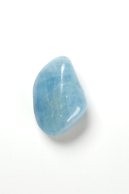 Pale Blue Aquamarine Polished Pebble from Brazil 29mm 11g