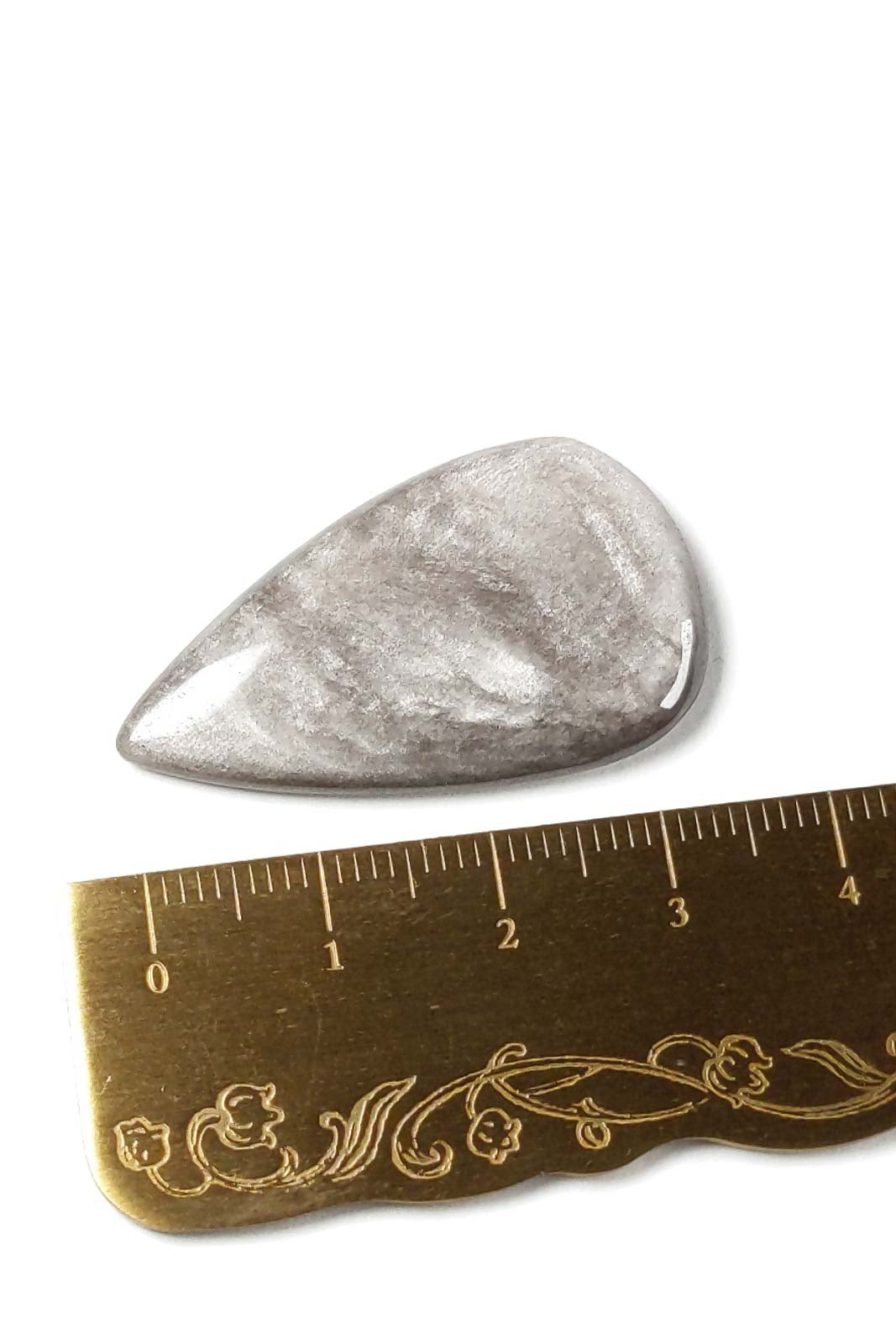 Silver Obsidian Polished Tear Shaped - Mexico 36mm 4.9g
