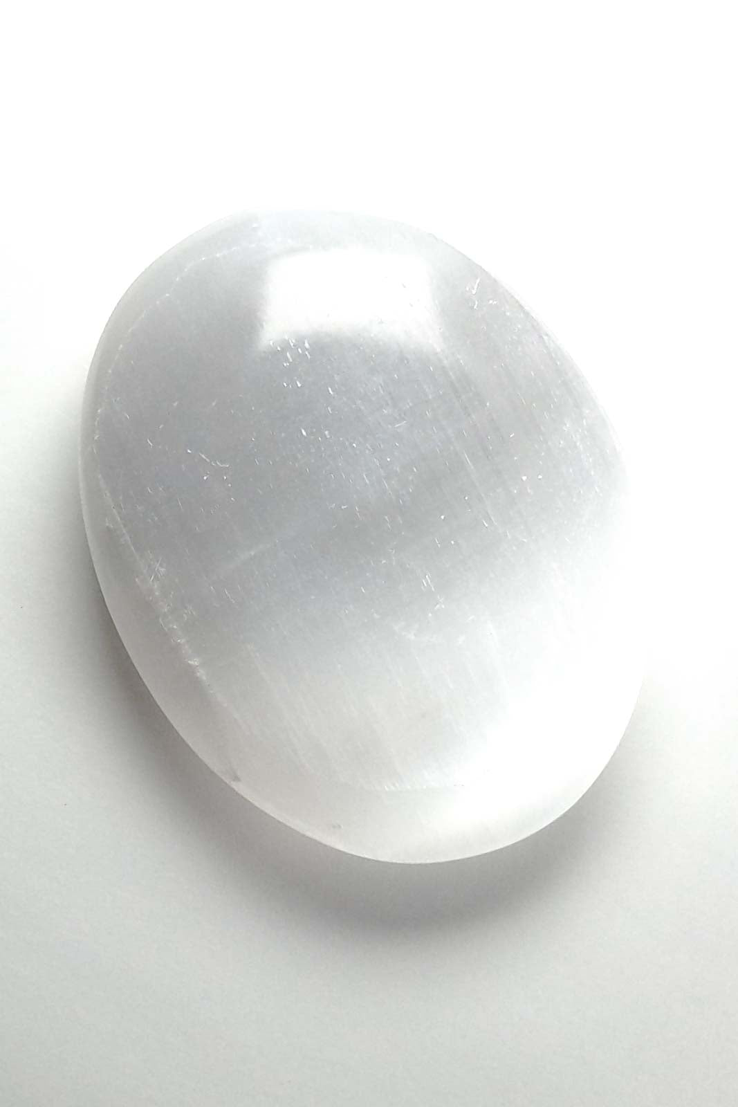 Polished Selenite with a Clouded White Center 69mm 98g