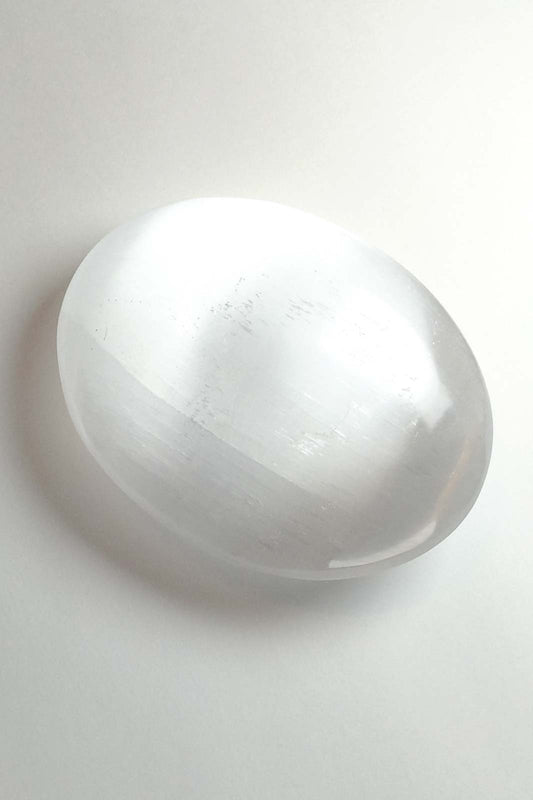 Polished Selenite with a Clouded White Center 69mm 98g