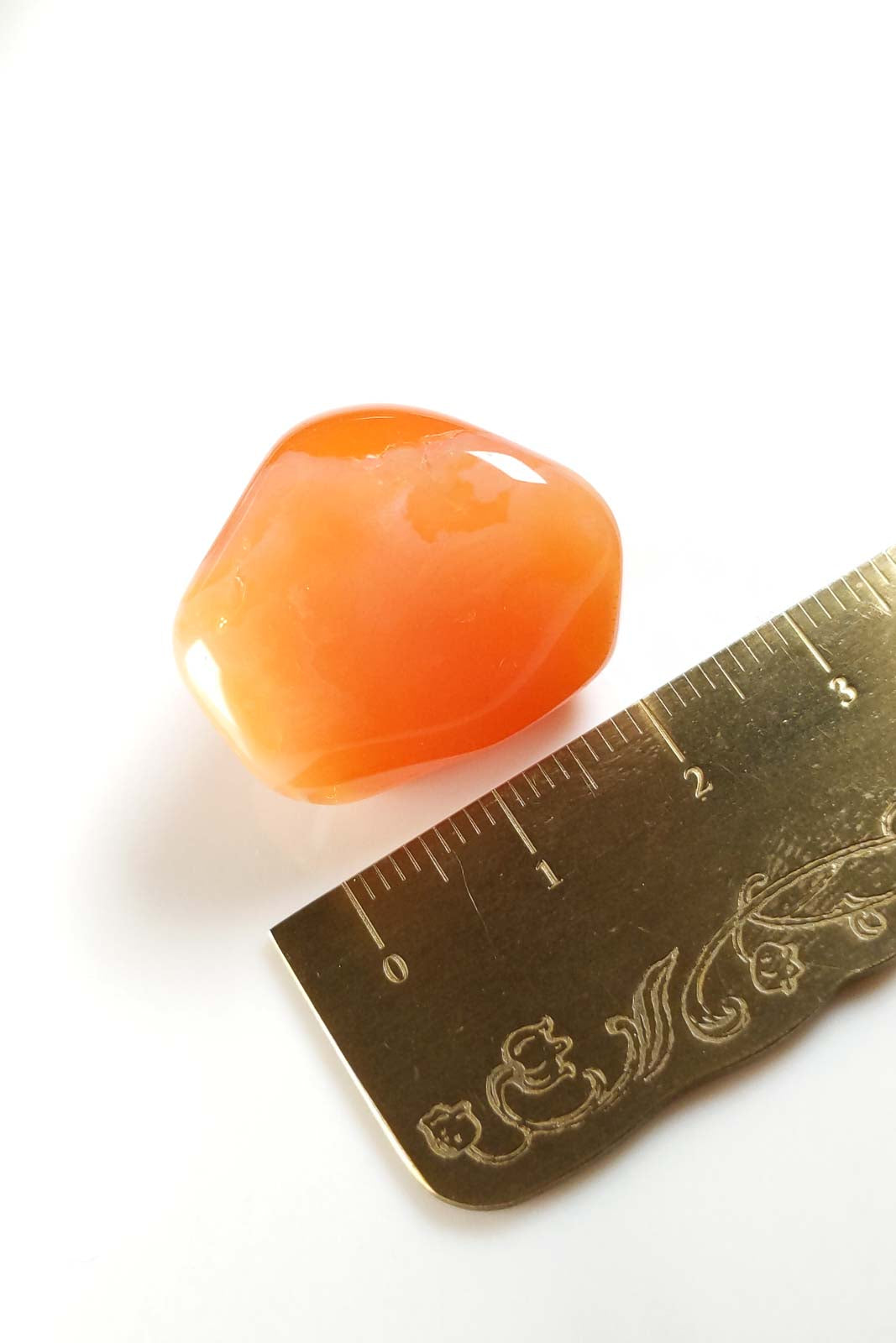 Vivid Orange Botswana Carnelian Pebble 25mm 10g