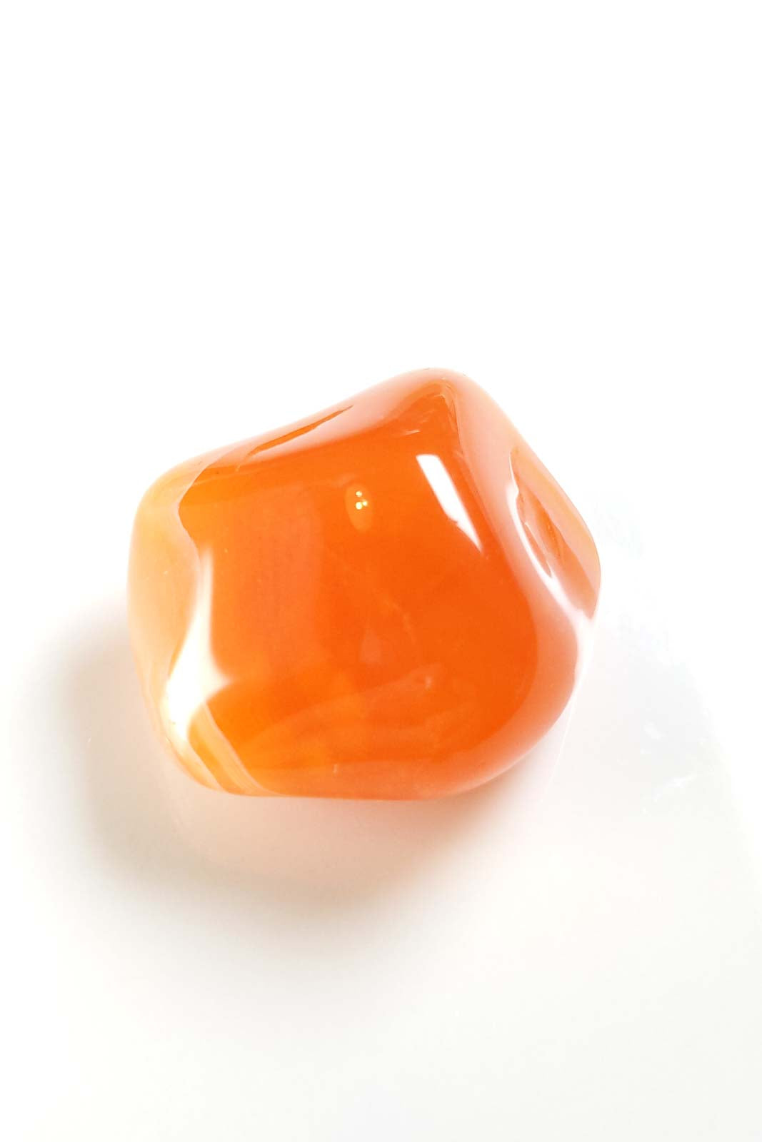 Vivid Orange Botswana Carnelian Pebble 25mm 10g