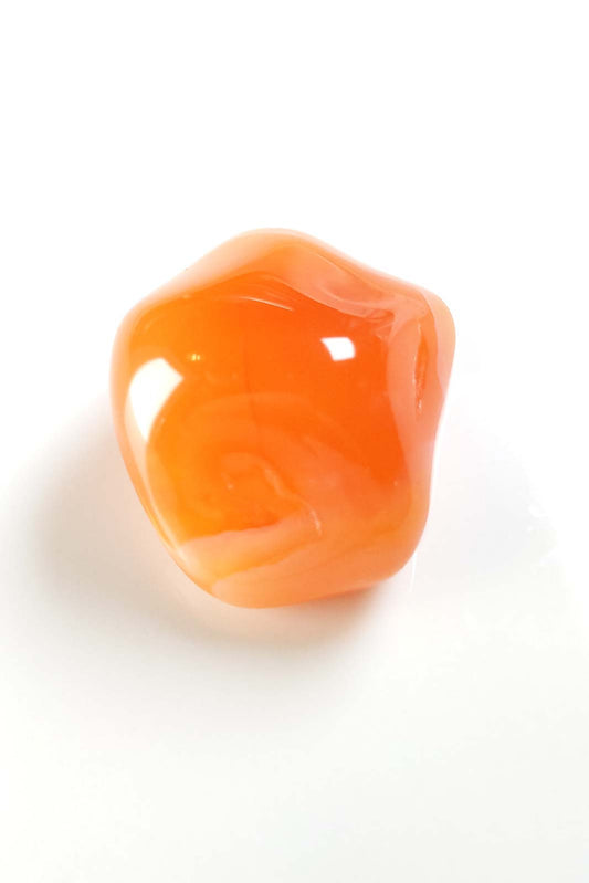 Vivid Orange Botswana Carnelian Pebble 25mm 10g