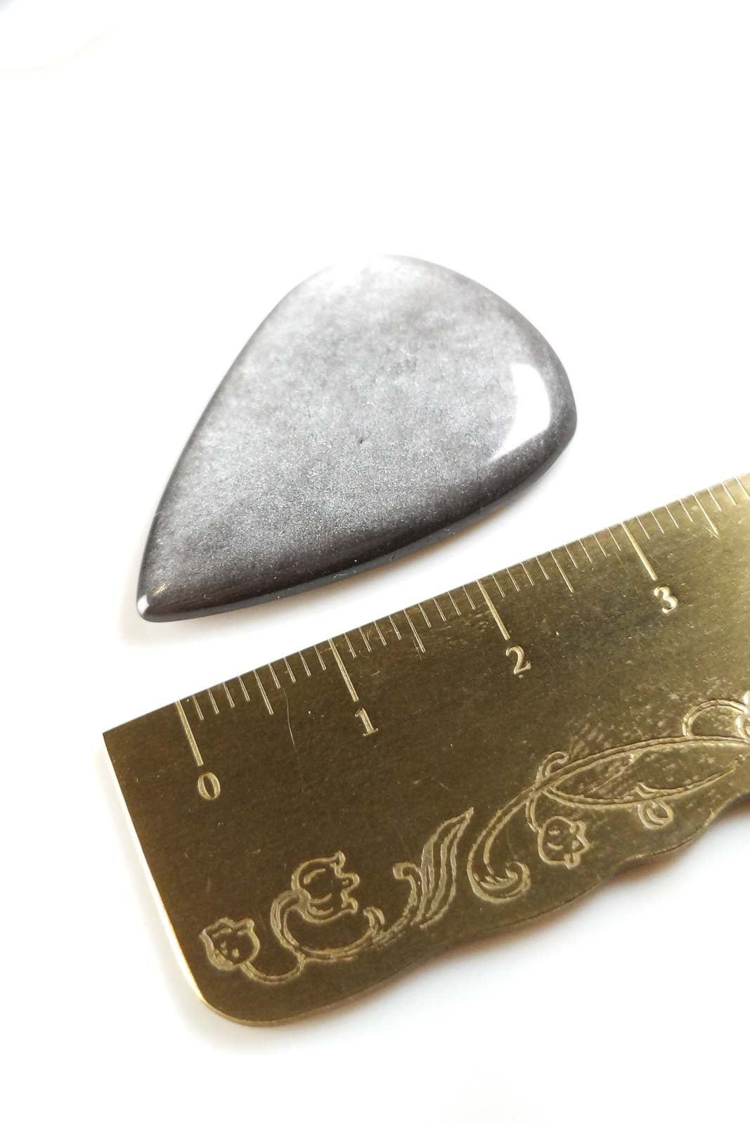 Silver Obsidian Polished Tear Shaped - Mexico 33mm 4.77g