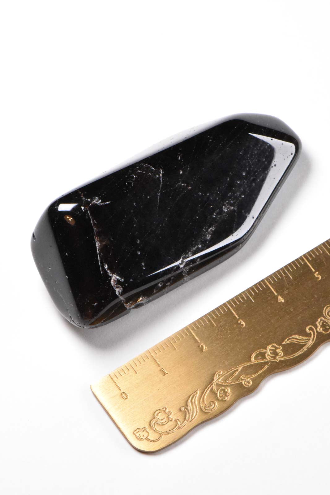 Black Smoky Quartz Polished Pebble 64mm 58g