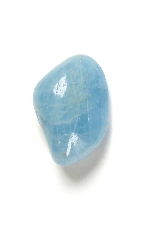 Pale Blue Aquamarine Polished Pebble from Brazil 29mm 11g