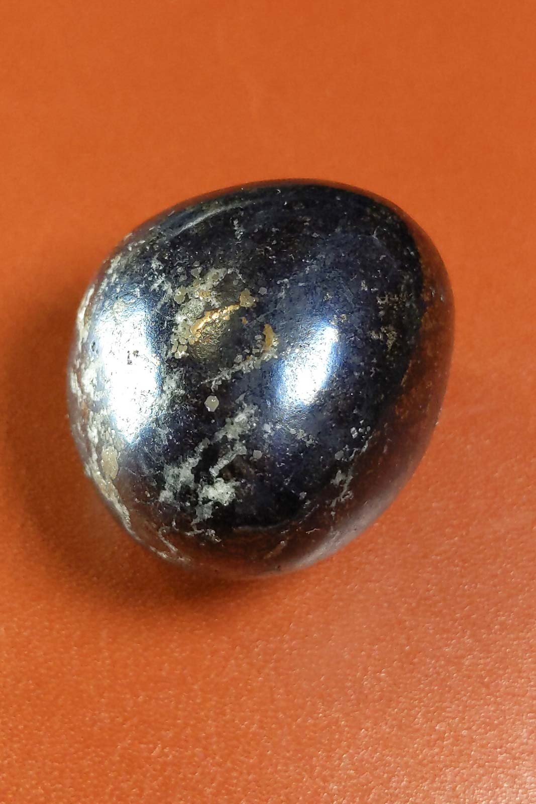 Polished Peruvian Covellite in Deep Metallic Blue 29mm 44g