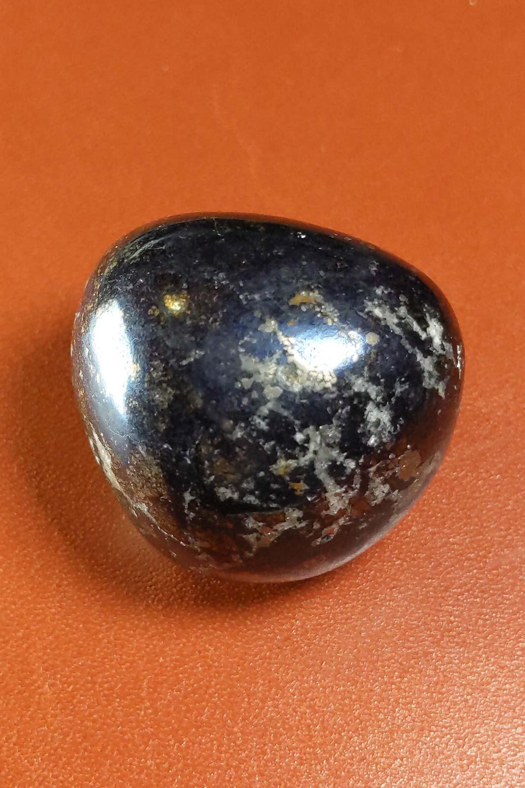 Polished Peruvian Covellite in Deep Metallic Blue 29mm 44g