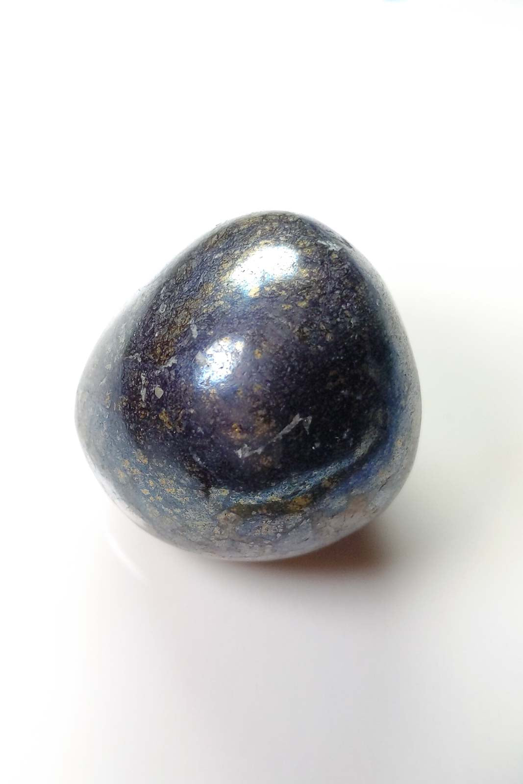 Polished Peruvian Covellite in Deep Metallic Blue 29mm 44g