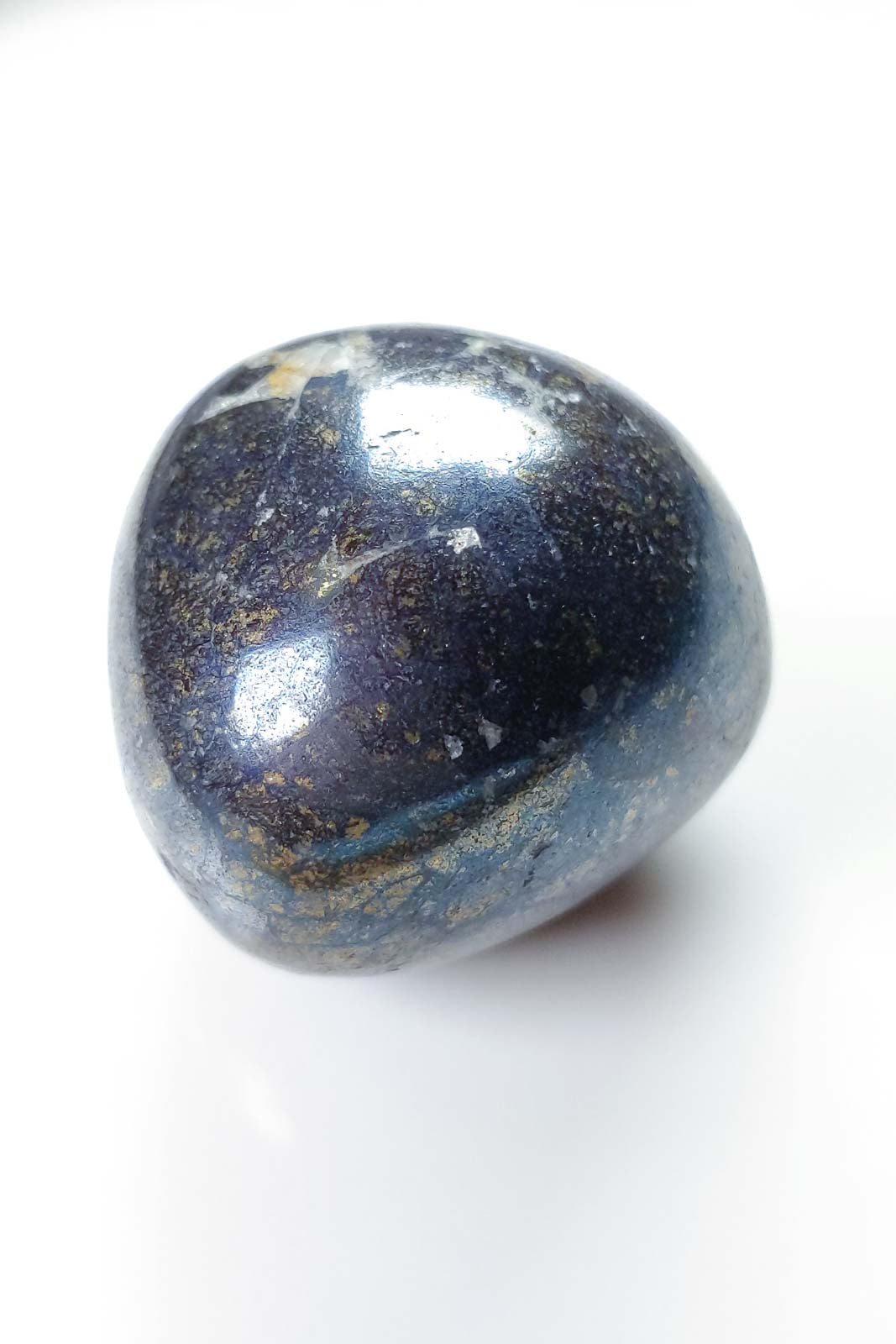 Polished Peruvian Covellite in Deep Metallic Blue 29mm 44g