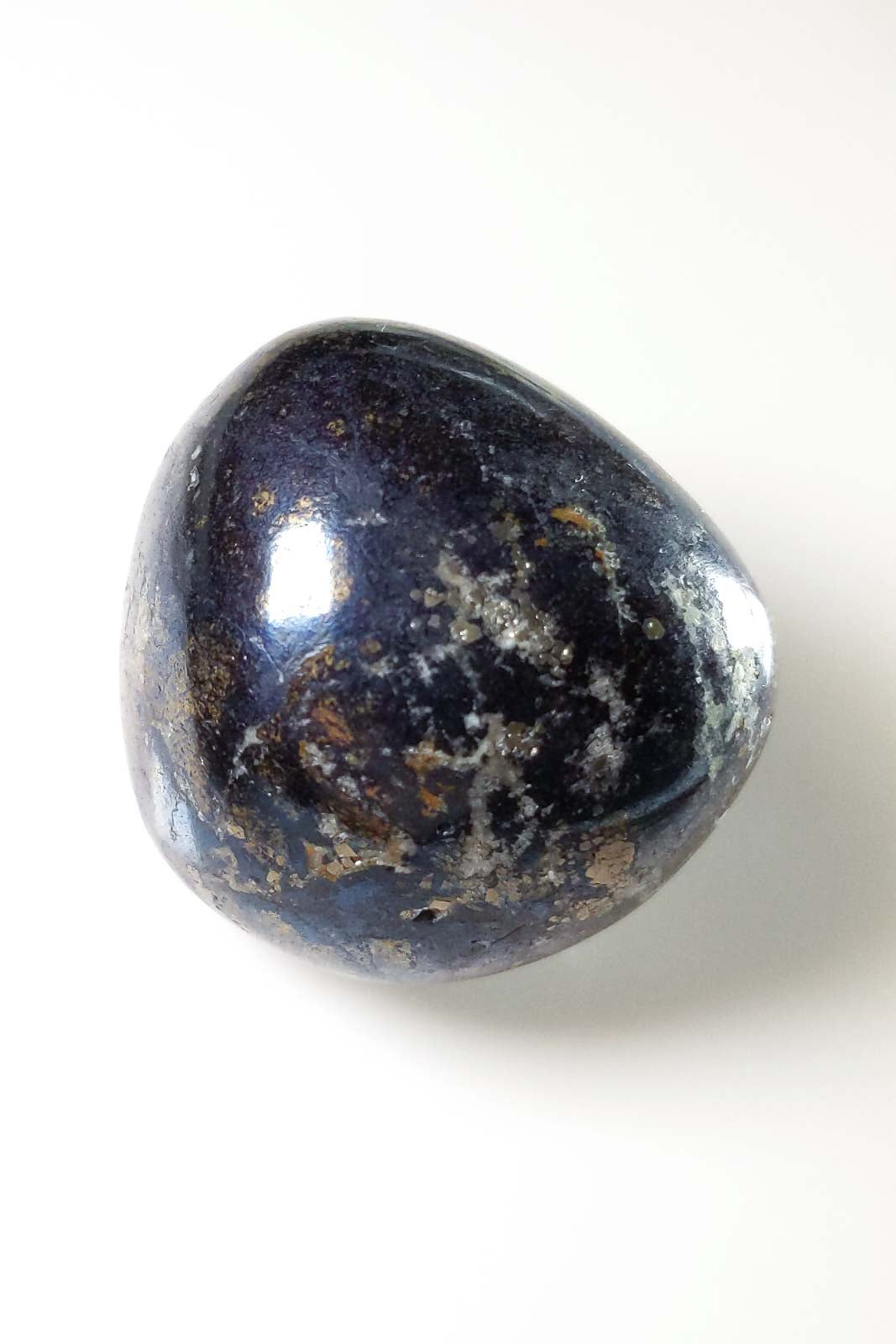 Polished Peruvian Covellite in Deep Metallic Blue 29mm 44g
